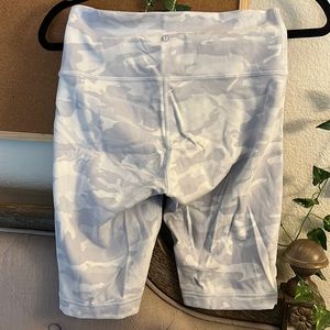 White camouflage Lululemon biker shorts! Size 8